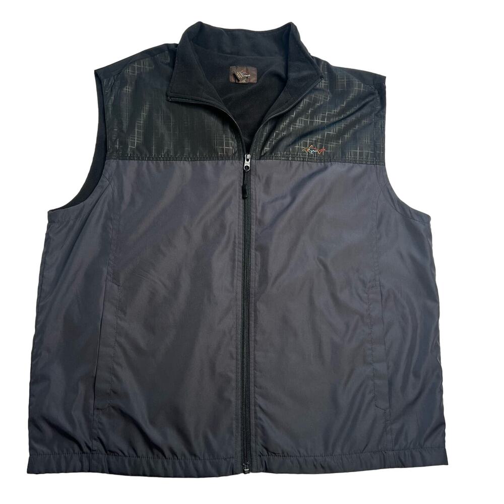 Greg Norman Fleece shark full zip golf‎ vest sz Large
